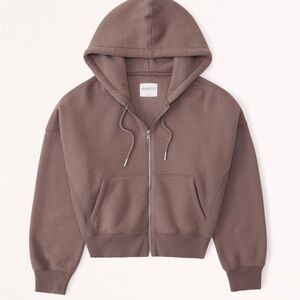 SALE!✨ A&F Essential Ribbed Sunday Hooded Full-Zip M Brown